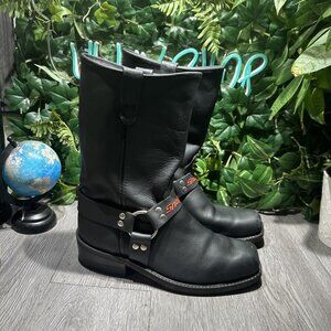 Vintage HH DOUBLE H Barry Leather Mens Size 10 EE Motorcycle Harness Boots USA